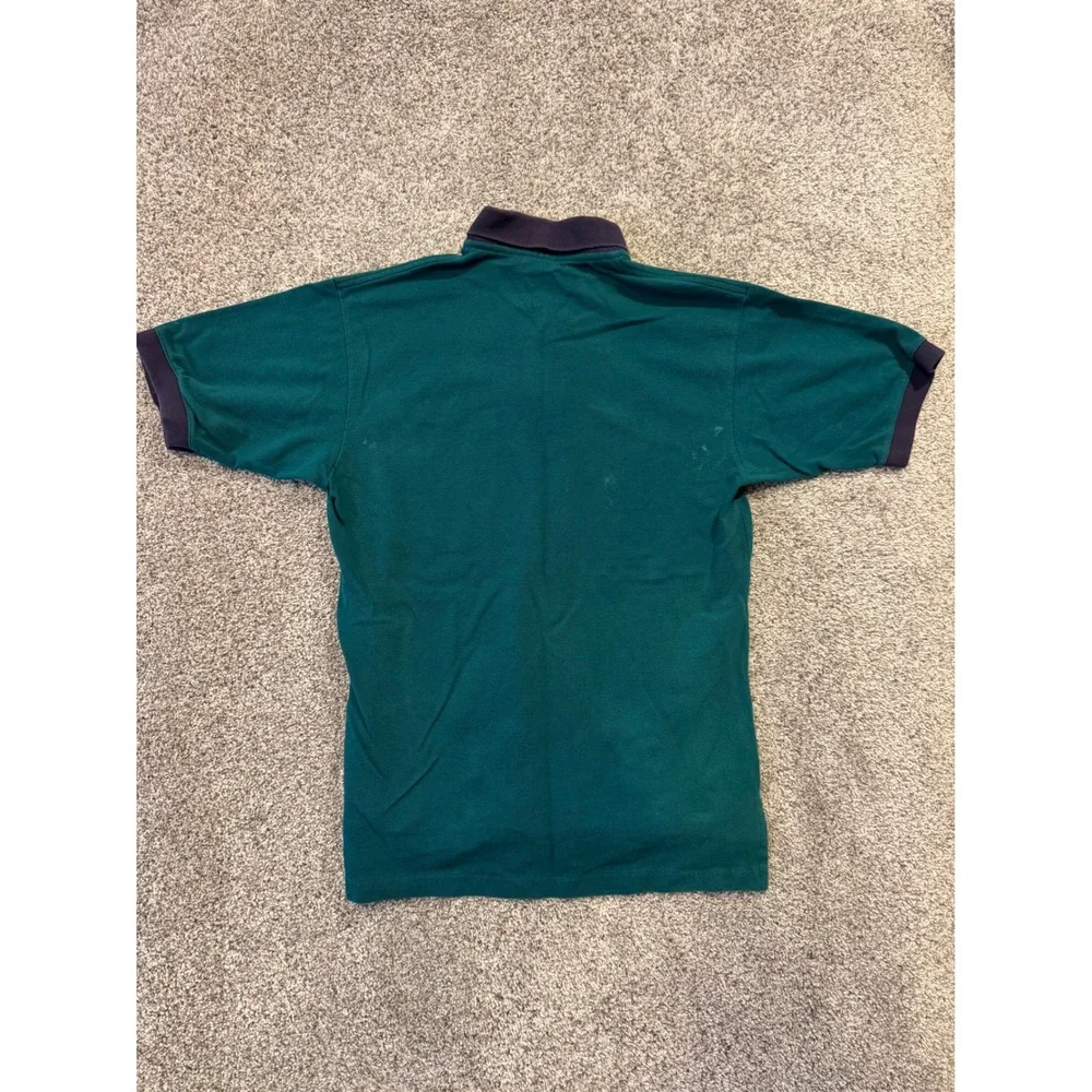 Vintage Citgo Outer Banks Polo Shirt Mens Medium Green Embroidered Pique Cotton*